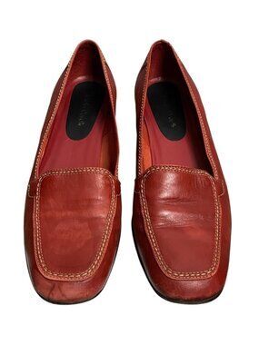 Paolo Corelli Women's Red Business Casual Leather Loafers